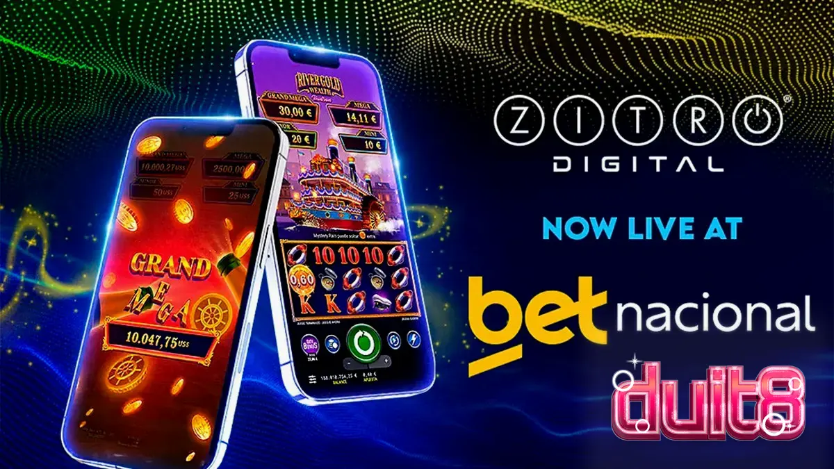 Tampilan visual permainan slot Zitro Digital dengan nuansa neon yang dinamis